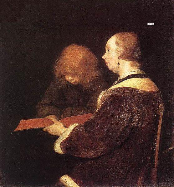 Gerard ter Borch the Younger The Reading Lesson china oil painting image